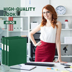 Henoyso 48 Pcs 3 Ring Binder 0.5 Inch Round Fits Letter Size 8.5'' x 11'' Paper Plastic Flexible Binder Bulk Holds 140 Sheets with 1 Pockets Versatile Organizer for Home Office School (Dark Green)