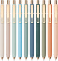 Linbsunne Gel Pens Black Ink Pens for Office 0.5mm Fine Point Pen Smooth Writing Retractable (Metal gold clip-10 pcs)