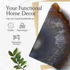 Nature's Decorations Natural Agate Bookends – A+ Grade Quality Heavy Duty Decorative Stone Crystal Book Ends for Shelves & Bookcases, Polished Geode Bookshelf Decor, 1 Pair 2-3Lbs
