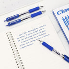 Lekreo Classic Retractable Gel Roller Pens, 0.7mm Fine Point, Blue Ink (Blue Ink - 12 Packs)