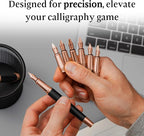 Ellington Pens Luxury Calligraphy Set - Premium Fountain Pen with 6 Nibs, 50 ml Black Ink Bottle, 6 Cartridges, Converter, Elegant Gift Box – Perfect for Drawing, Writing, Gifting (Midnight Rose)