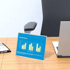 NIUBEE Slanted Back Acrylic Sign Holder 7 x 5 Inches, Clear Plastic Sign Holder Paper Display Table Stand for Office, Store, Restaurant -Horizontal (6 Pack)
