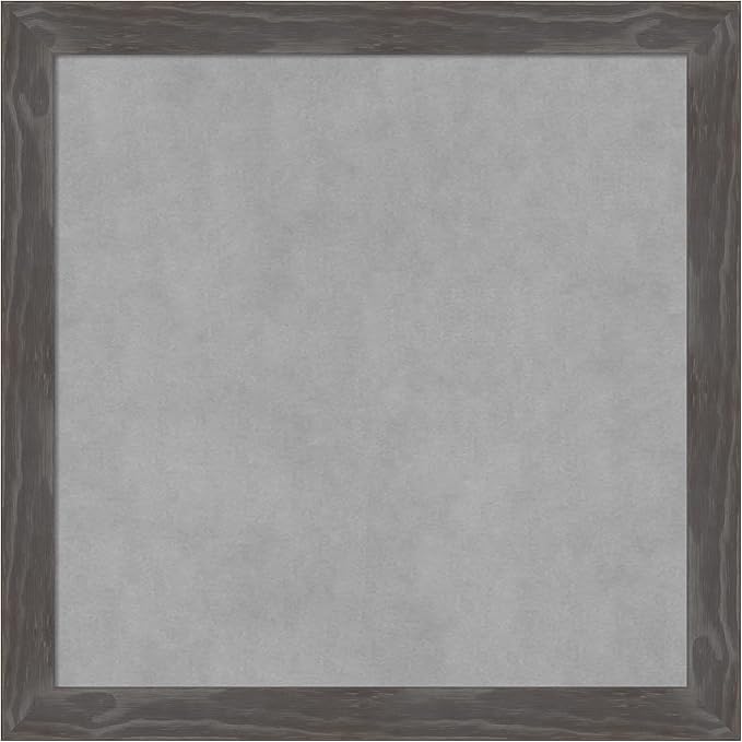 Amanti Art Grey Framed Magnetic Board 23x23 Medium Vision Board for use with Magnets, 100% Metal Sheet to Display Items as Office Decor or for Home Organization in mudroom, Kitchen or Kids Room