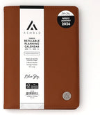 Blue Sky ASMBLD 2026 Weekly and Monthly Planner Calendar, January 2026 - December 2026, 5" x 8", Faux Leather Cover, Durable Twin Wire Binding, Storage Pocket, Laminated Tabs, Refillable, Pen Loop, Tan