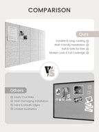 Bumusty Large Cork Board 47"x35" Alternative - 12 Pack Felt Wall Tiles with 70 Safe Removable Adhesive Tabs, 30 Pushpins, Cork Boards for Walls Pin Board Bulletin Board Office Decor (Marble Gray)