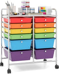 Giantex 12 Drawer Rolling Storage Cart Tools Scrapbook Paper Office School Organizer