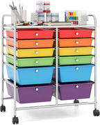 Giantex 12 Drawer Rolling Storage Cart Tools Scrapbook Paper Office School Organizer