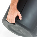 United Solution 20 Gallon Round Waste Container, Black, Easy to Carry Garbage Can with Sturdy Construction, Pass-Through Handles & Attachable Click Lock Lid, Indoor or Outdoor Use, 2-Pack, (TI0087)