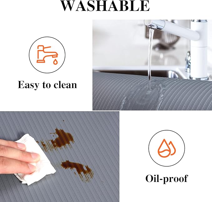 Shelf Liners for Kitchen Cabinets, 20Inch x 30Ft, Non Adhesive Shelf Liner, Non-Slip Kitchen Drawer Liners, Waterproof Durable Cabinet Liners for Shelves, Refrigerator, Pantry, Dark Gray