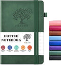 PERCUN Dotted Journal Notebook for Men & Women, 160 Pages Dot Grid notebook for Note Taking, Bullet Journaling Notebook for Work, School, Travel, Writing, A5 Hardcover 5.9" x 8.5" (Green)