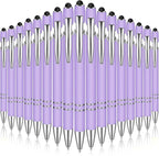 Zonon 38 Pieces Rubberized Ballpoint Pen with Stylus Tip Stylish Metal Pen Capacitive Styli with Soft Rubberized Grip, Black Ink for Most Devices(Purple)