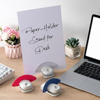 Faccito 3 Pcs Paper Holder Stand for Typing Non-Slip Mat Desktop Folder Document Holder with Anti-Slip Pads Portable Copy Stand Desktop Clamp for A4 Paper Office Reading (White,Blue,Red)