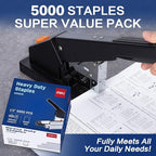 Deli Staples, Premium Heavy Duty Staples for Heavy Duty Staplers, 1/2'' Length, 90 Sheet Capacity, 100/Strip, 5000/Box