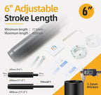 MASTERY MART Office Chair Gas Cylinder Replacement Kit, 6" Stroke Heavy Duty Hydraulic Pneumatic Piston, 1000 lbs Capacity, Universal Fit for Desk Chairs, Easy Installation with Removal Tool & Gloves
