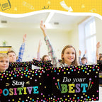 Honoson 24 Pcs Bulk Inspirational Privacy Folders for Students Cardboard Test Privacy Boards Motivational Words Desk Dividers Shield for Classroom School Study Supplies, 6 Styles(Polka Dots)
