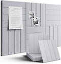 Large Felt Bulletin Board 36"x24" Cork Board Alternative - 6 Pack with 40 Safe Removable Adhesive Tabs, Cork Boards for Walls for Home Office Classroom Pin Board-Soft Gray