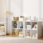 COMHOMA 4 Wood Cube Storage Organizer with Open Back and Removable Back Panels, 11In White Cube Storage Bookshelf, Cubicle Shelf Bookcase for Home Office Bedroom Living Room, Vertical or Horizontal