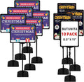 Sign Holder Stand, 8.5 x 11 Inch Sign Stand with Adjustable Height Snap Open, Reusable Sign Stands for Display Advertising Business Signage, Vertical and Horizontal Two View Modes (Black, 10 Pcs)