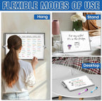 Grtard Magnetic Dry Erase White Board with Stand, 12''x8'' Double-Sided White Board, Desktop Whiteboard with Stand, Magnetic WhiteBoard Portable, Dry Erase Board for ToDo, Drawing
