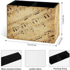 Famame Retro Piano Music Score Pencil Holder for Desk, Leather Desktop Container Pen Cup Storage Study Table Pen Organizer Makeup Brushes Holder for Office Home