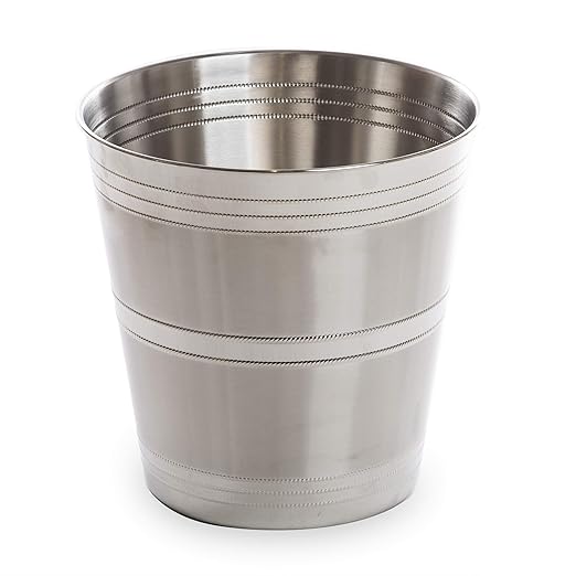 BINO Metal Waste Basket for Home, Office, Bathroom, Dorm, Kitchen and More | Trash Can Bin for Bedroom | Desk Trash Can | Home Essentials