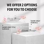 Custom Office Name Plate, Personalized Gifts for Women & Men, Appreciation Gifts for Employees, Office Desk Accessory (Pink Flower)