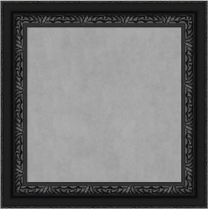 Amanti Art Black Framed Magnetic Board 16x16 X-Small Vision Board for use with Magnets, 100% Metal Sheet to Display Items as Office Decor or for Home Organization in mudroom, Kitchen or Kids Room