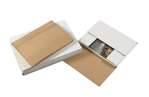 Tape Logic TLM752BF Easy-Fold Mailers, 7 1/2" x 5 1/2" x 2", White (Pack of 50)
