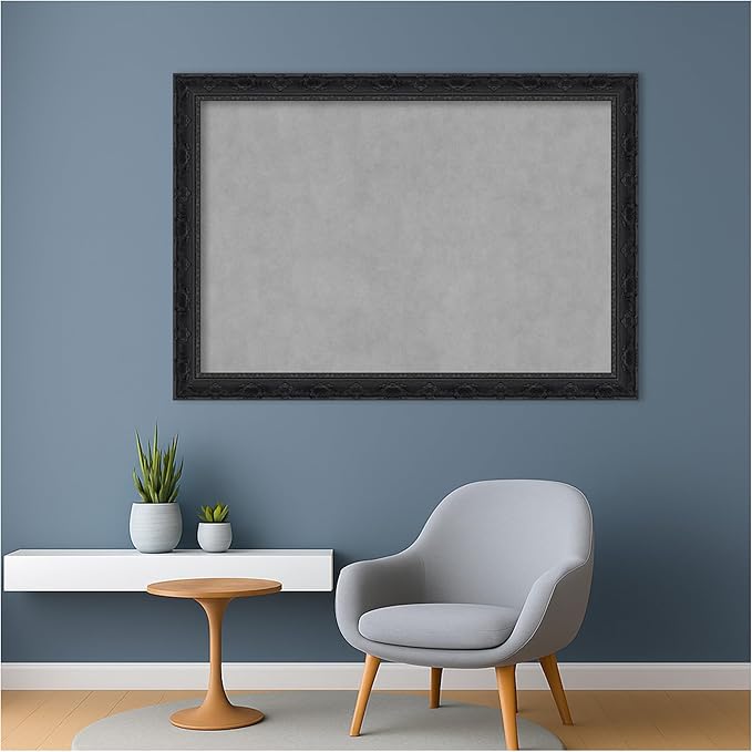 Amanti Art Black Framed Magnetic Board 28x40 Large Vision Board for use with Magnets, 100% Metal Sheet to Display Items as Office Decor or for Home Organization in mudroom, Kitchen or Kids Room