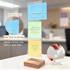 Sorablu Monitor Memo Board 2PCS - Removable Sticky Note Holder for Computer Monitors, Transparent Acrylic Office Desk Accessories, No Screen Damage, Fits Laptops & Desktops