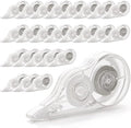 JEFURE 24 Pcs Transparent Correction Tape, 236 Inch Tear-Resistant Bulk for School, Office, Note Taking, Journal (Tape Width 0.2 In)