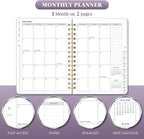 2026 Planner, Weekly and Monthly Planners with Tabs, A5 Spiral Bound Daily Calendar 2026 Planner, 12 Month Agenda Organizers from Jan. to Dec., Flexible Cover Appointment Book(Color Butterfly)