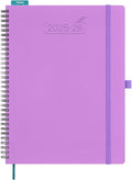 BEZEND 2026 Planner Weekly and Monthly (8.5" x 11") Daily Calendar Book with Tabs (Jul 25-Dec 26) Vertical Hourly Timeslots, Storage Pocket, Pen Holder, Spiral, PU Leather Softcover - Lavender