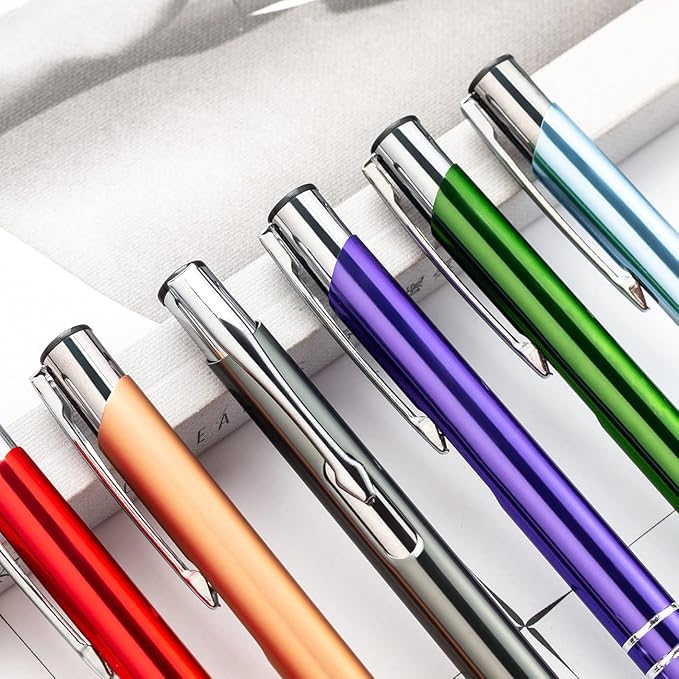 HH-STUDIO CUSTOM Promotional Items With Your Logo - 50 Pack Personalized Pens - Engraved Ballpoint Pens