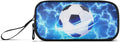 DVGMBXY Soccer Starry Sky Pencil Case Box for kids Teens Boys Girls Large Pencil Pouch with Zipper Compartments Big Capacity Stationery Pen Bag Organizer for Kids Teens Adults School Office