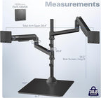 VIVO Pneumatic Arm Dual Ultrawide Monitor Desk Stand for Up to 49 inch Screens with Tempered Glass Base, Holds 2 Ultra Wides Up to 30.8 lbs, Black, STAND-V249FG