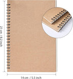 48 Pack A5 Spiral Notebook College Ruled Spiral Notebook Bulk Inches Hardcover Kraft Notebooks Lined Travel Writing Notebooks Journal Notepad for Office School Supplies, 100 Pages, 8.3 x 5.5 Inches