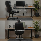 No-Drill Under Desk Cable Management Tray - 2-Pack Wire Organizer for Standing Desk - Cord Management System with Power Strip Holder - L