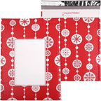 Bubble Mailers 10x13" - Red Snowflake Baubles with Writable Area - 25 Pack - Holiday Poly Padded Envelopes and Bubble Shipping Mailers