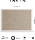 Fluxynara Foldable Cork Board Alternative, Felt Bulletin Board 24" x 18" Oatmeal Frame with 16 Adhesive Tabs, Pin Board for Home Office, Classroom, Entryway, Kitchen Wall Decor—Deep Camel