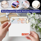 Cheardia 120 Pack Rigid Mailer with Self Adhesive Seal, 6.5 x 4.5 Inch Keep Flat Photo Document Mailers, Small Thick Cardboard Shipping Envelopes with Label for Photos, Document, White
