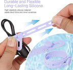 Donruby 24Pcs Silicone Cable Ties - Reusable & Washable with Locking Buckles, Adjustable Fastening Cable Management Straps, Multi-Purpose High Elasticity Cord Organizer (6 Colors)