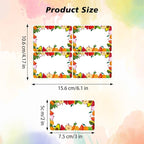 Wonmon 200 PCS Fruit Name Tags Stickers, Self Adhesive Cute Fruits Style Name Tag Labels Stickers for Back to School Classroom Student Office Desk Cubby Locker Themed Party, 2x3 inch