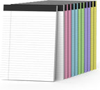 Nichela 12 Pack Colored Legal Pads 8.5" x 11" Note Pads Wide Ruled Lined Paper with Micro-Perforated Writing Notebook 30 Sheets per Pad (360 Total Pages) Notepad for School, Office & Home Supplies