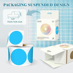 2 Inch Round Color Coding Labels (500 Count) - Sky Blue Dot Stickers Circle Labels with Dispenser Box for Warehouse, Filing, Industrial, Office Organization