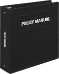 Carstens 3-Inch Heavy Duty Round Ring Binder for Policy Manuals – Side Opening, Black, Durable Plastic Covers, No-Gap Rings, No Pockets, Holds 400 US Letter Sheets, Made in USA (1761-3R)