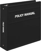 Carstens 3-Inch Heavy Duty Round Ring Binder for Policy Manuals – Side Opening, Black, Durable Plastic Covers, No-Gap Rings, No Pockets, Holds 400 US Letter Sheets, Made in USA (1761-3R)