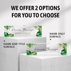 Custom Office Name Plate, Personalized Gifts for Women & Men, Appreciation Gifts for Employees, Office Desk Accessories (Green Plants)