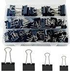 170 Pcs Binder Clips Assorted Sizes, Black Large, Medium, Small Binder Paper Clips for Office Supplies, Home, School,Business Document Organizing（Black）