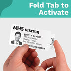 Threshold 3.25 Inch Tab Expiring Visitor Badges on a Roll | 4 Rolls (1,000 Badges) Compatible with Brother Direct Thermal Printers | Name Tag Stickers | Hospital, Office & Secretary Supplies